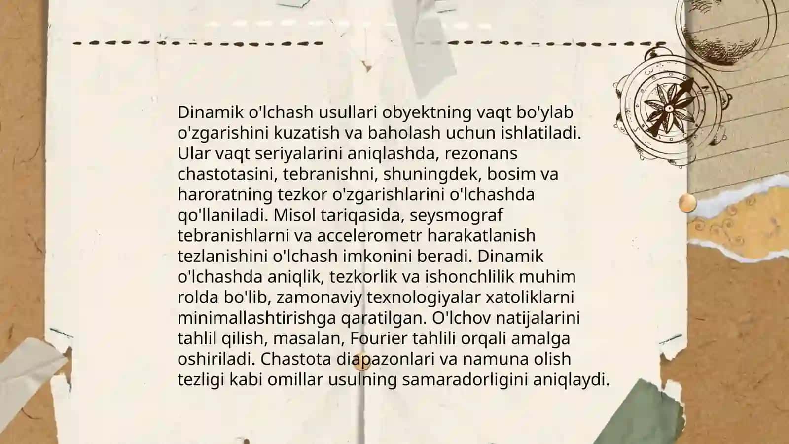Dinamik o'lchash usullari 3