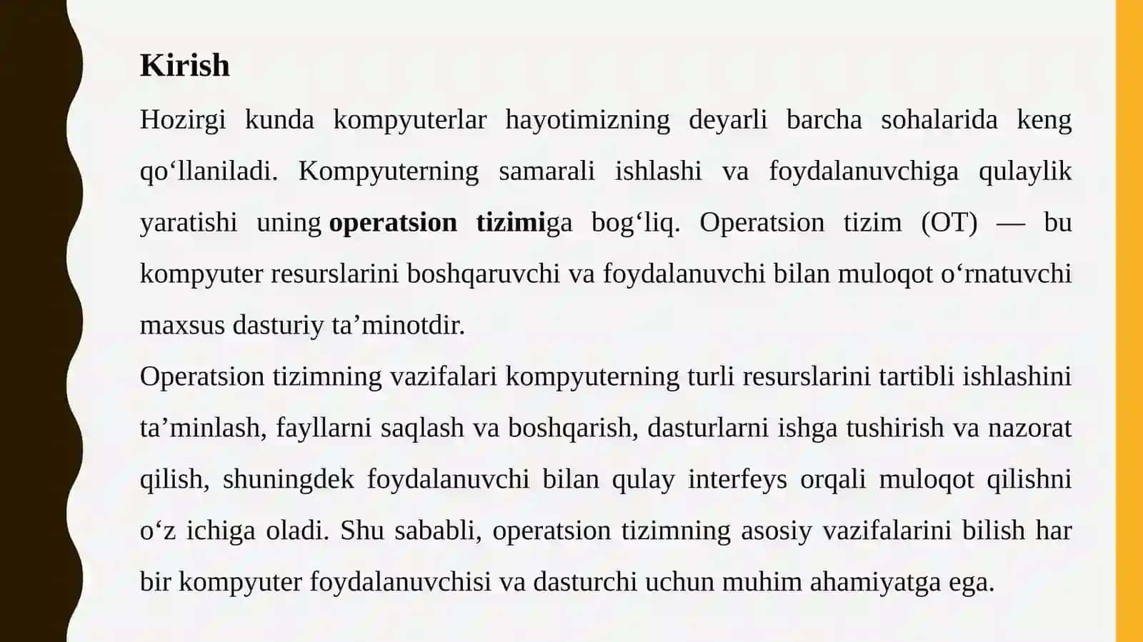 Operatsion tizimlarning vazifalari 3