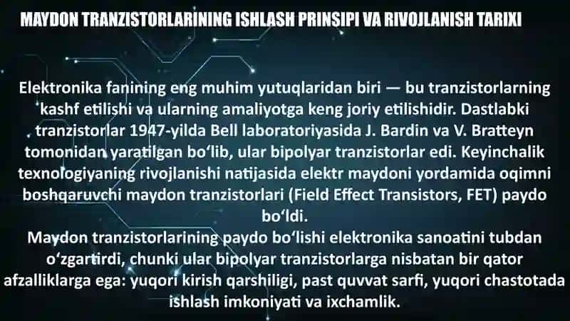 Maydon Tranzistorlari Ishlash Prinsipi 3