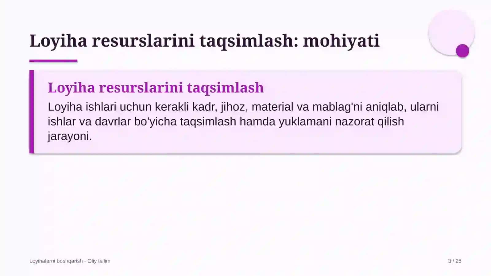 g'aznachilik tizimida loyiha resurslarini taqsimlash 2692 3