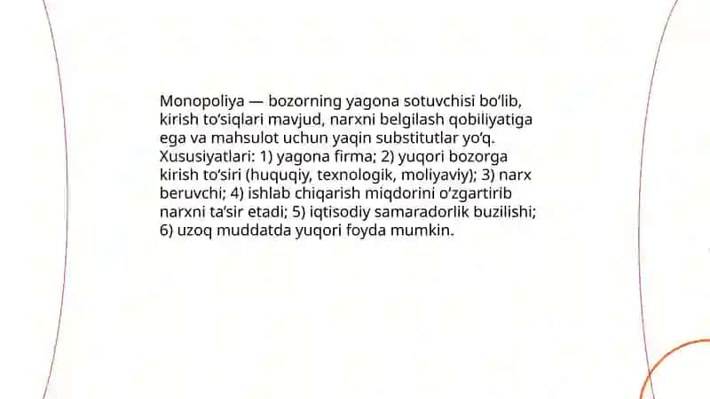 Monopoliya va Raqobat 3