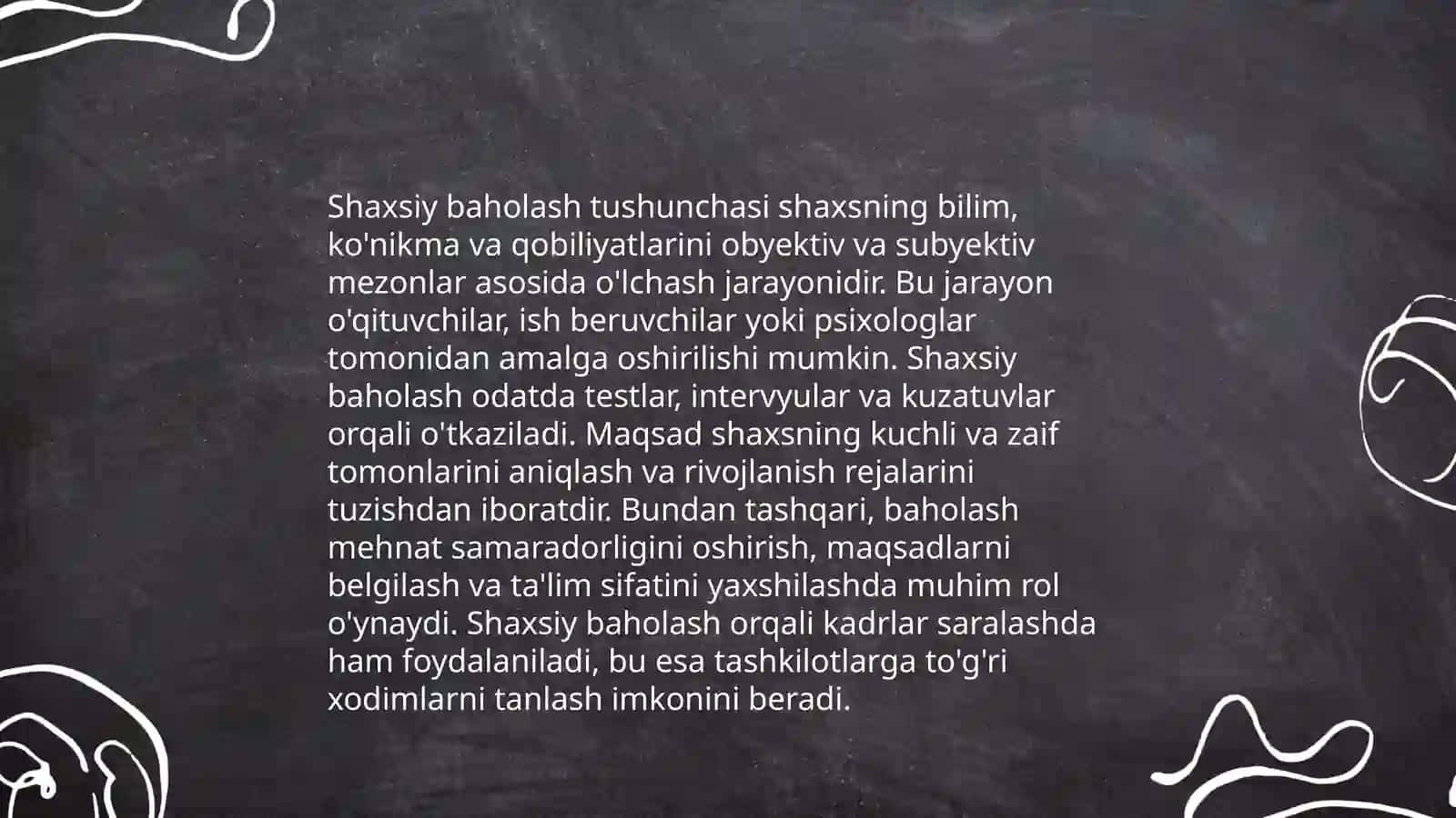 Shaxsiy baholash 3