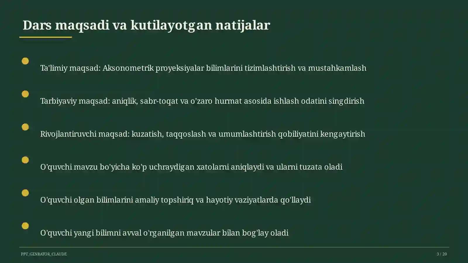 Aksonometrik proyeksiyalar (8-sinf) 3