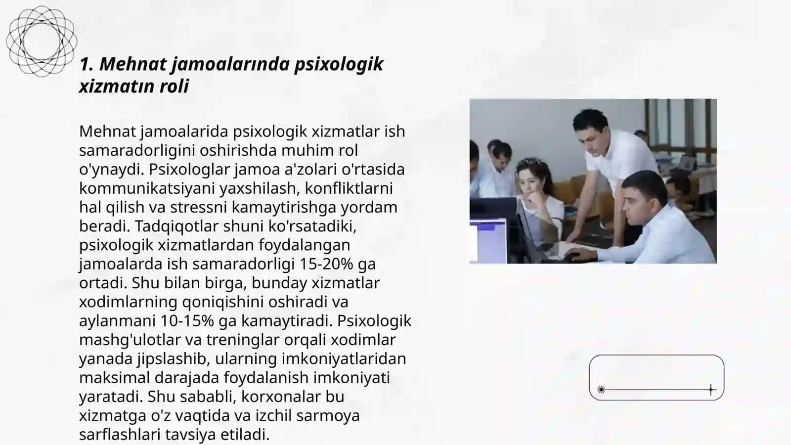 Mehnat jamoalarida psixologik xizmat amaliyoti 3