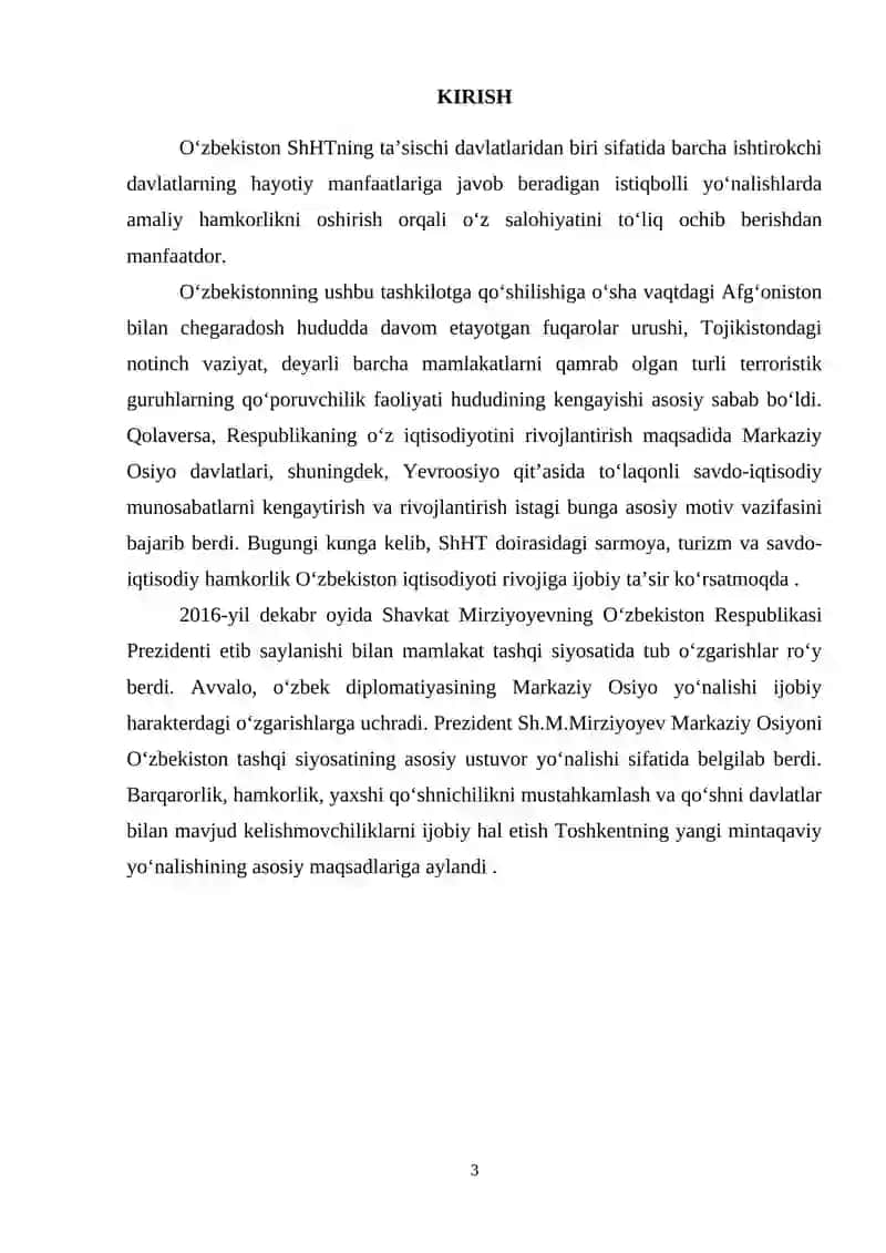 О'zbekistоnning ShXT bilаn hаmkоrlik munоsаbаtlаri 3