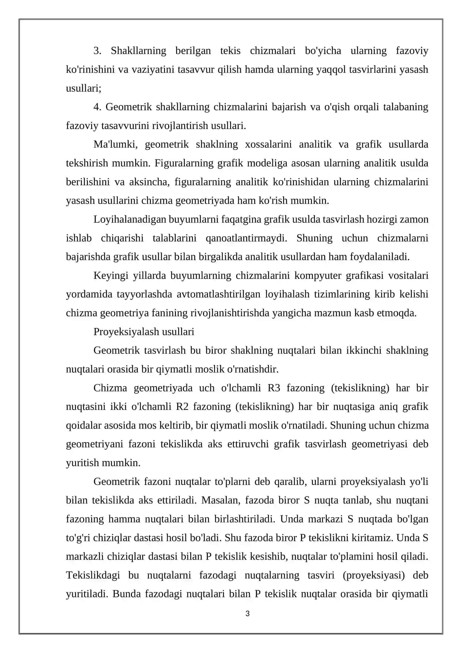 Muhandislik va kompyuter grafikasi faniga kirish 3