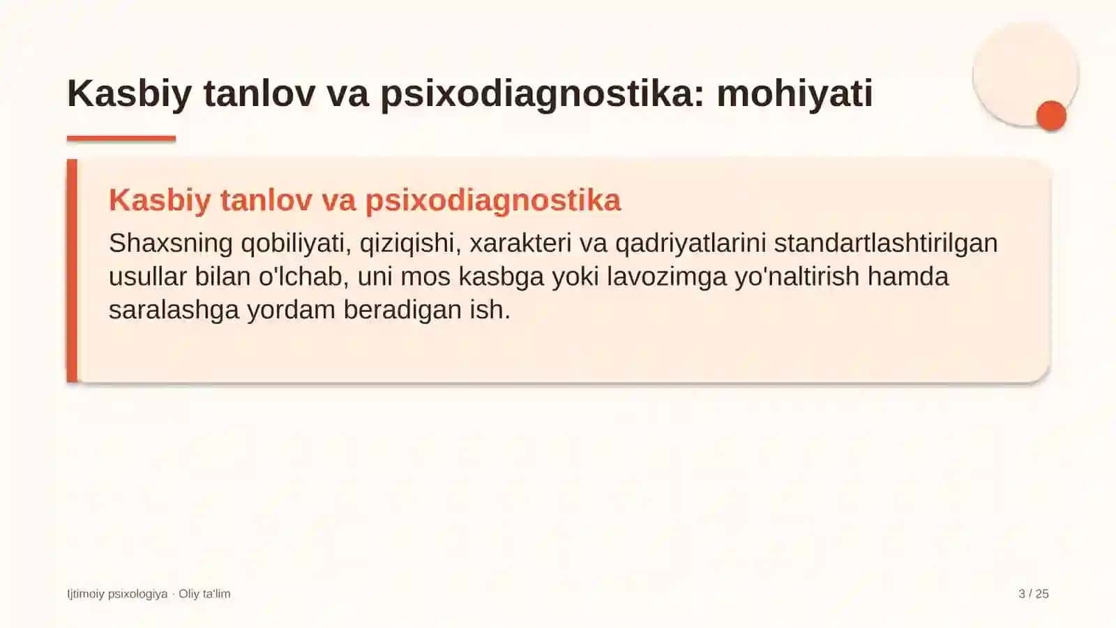 Baholash tashkilotlarida kasbiy tanlov va psixodiagnostika 3