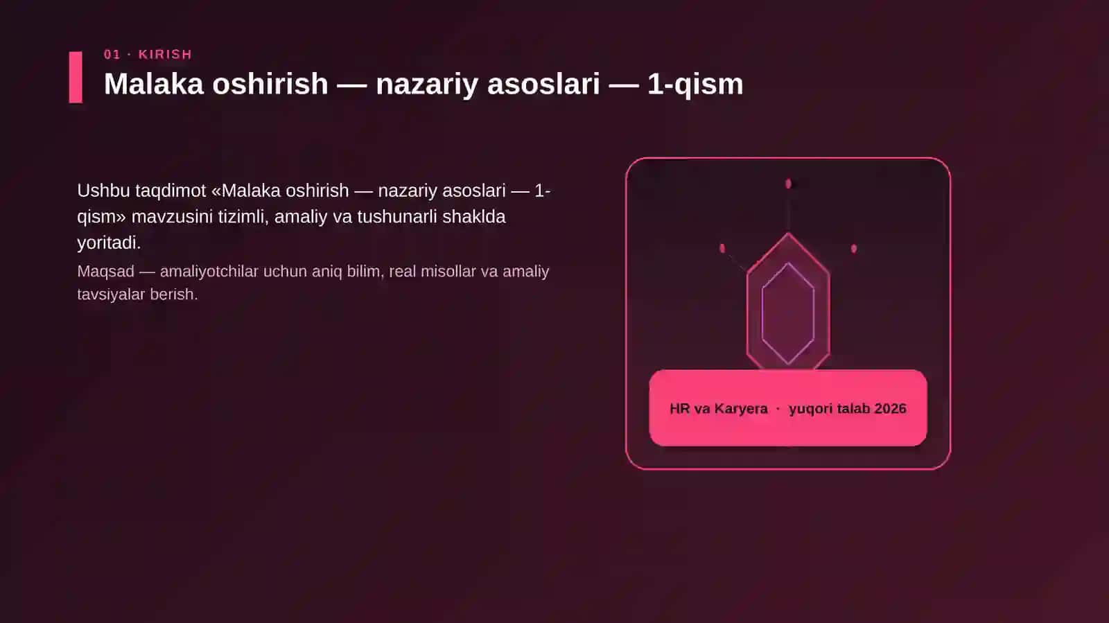 Malaka oshirish — nazariy asoslari — 1-qism 3