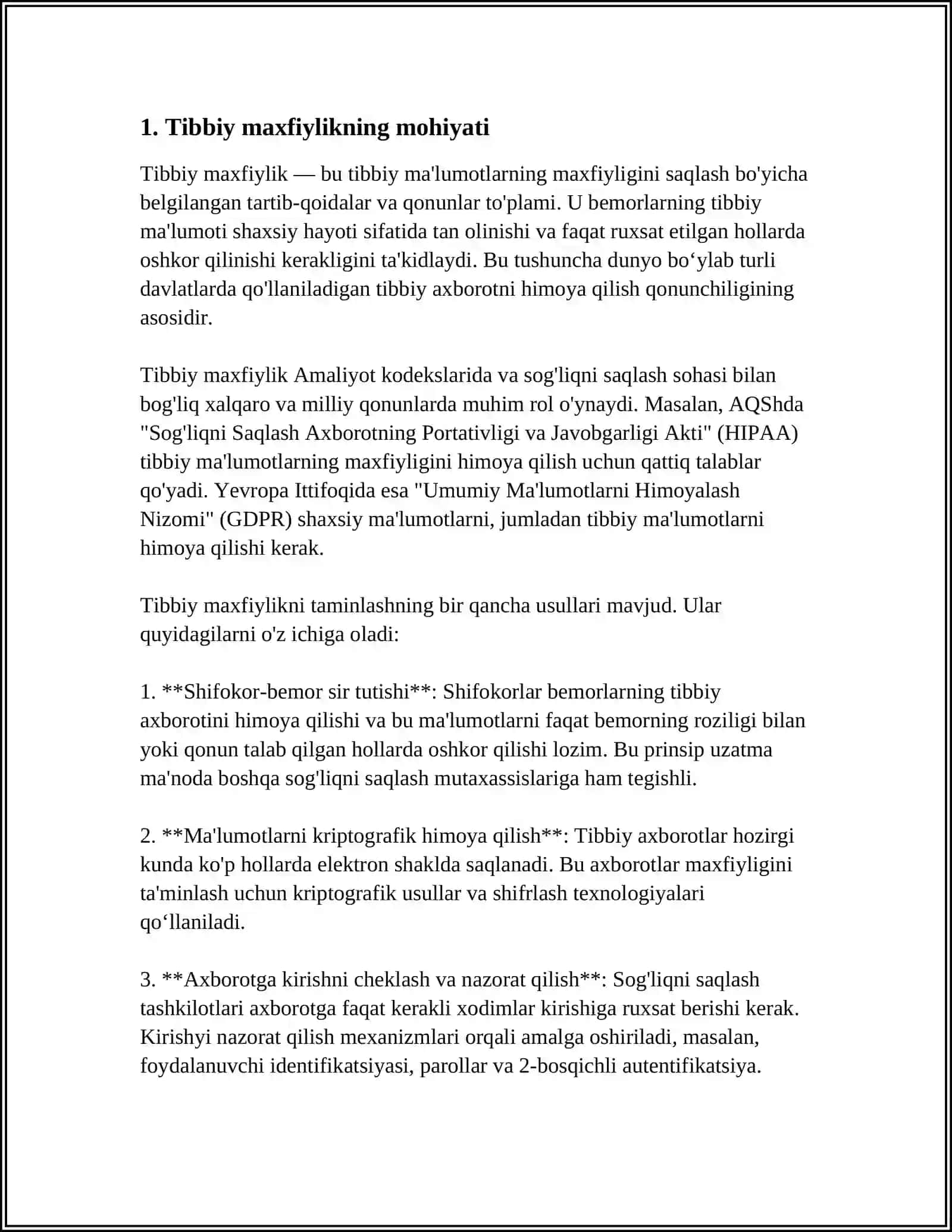 "SHIFOKOR SIRI" MUAMMOSINING ETIK-HUQUQIY JIHATLARI 3