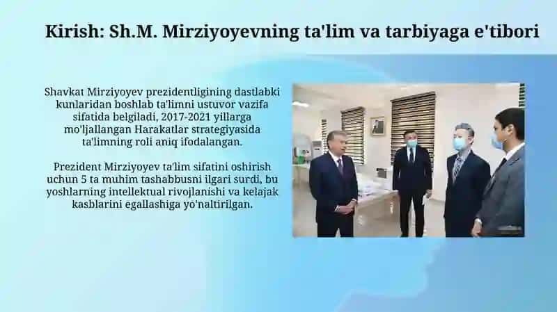 O'zbekiston Respublikasining prezidenti Sh. M. MIRZIYOYEV asarlarida ta’lim tarbiya masalalari 3