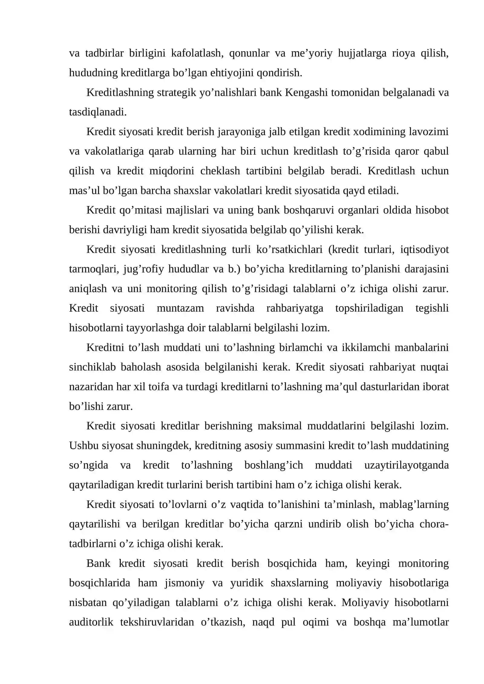 Tijоrat banklarining kredit siyosati va uning mazmuni 3