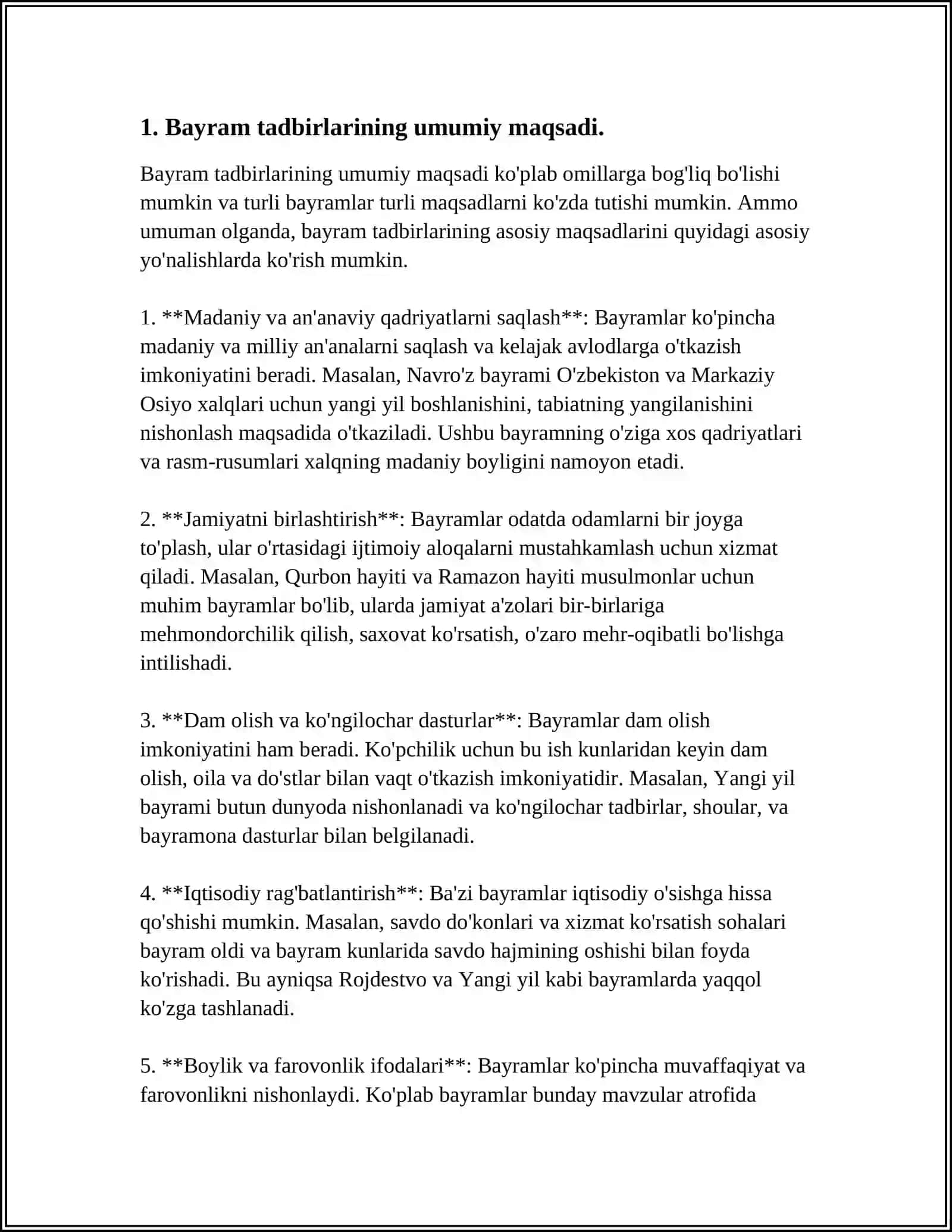 MUSIQA MASHĞULOTLAR REJASIDA BAYRAM TADBIRLARI SEENARIYSINI ISHLAB CHIQISH VA ÔTKAZISHGA QÔYILADIGAN TALABLAR 3