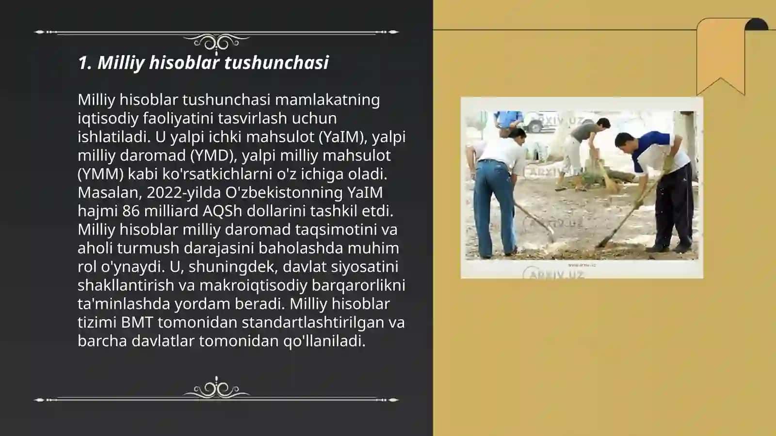 O'zbekiston milliy hisoblari masalasi va ahamiyati 3