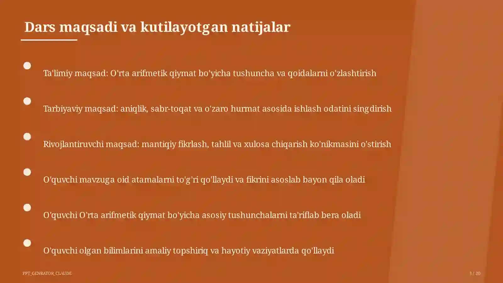 O'rta arifmetik qiymat (5-sinf) 3