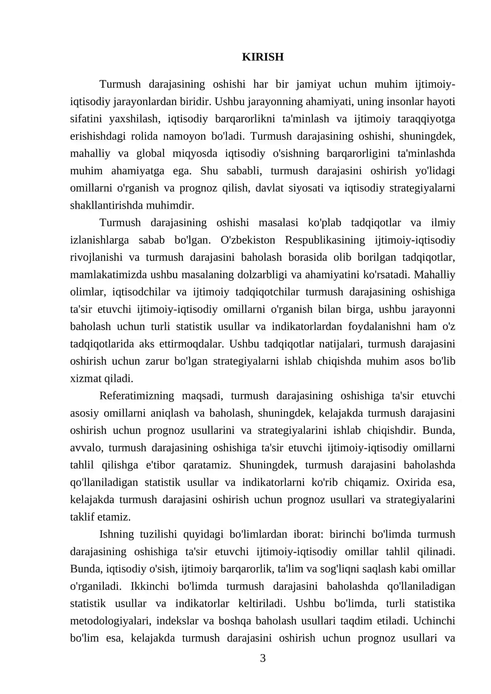 Turmush darajasining oshishi: asosiy omillar va prognoz usullari 3