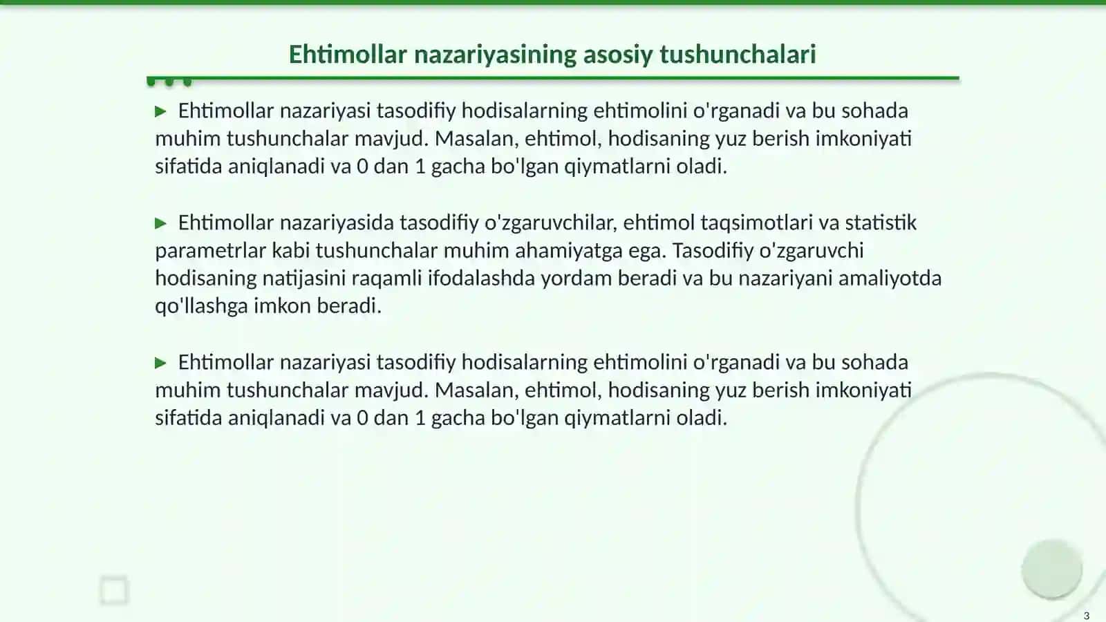 Ehtimollar nazariyasi 3