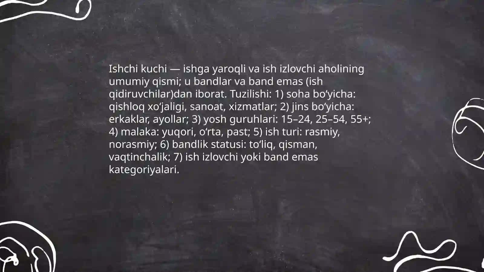Ishchi kuchi, uning bandligi va issizlik (II-qism) 3