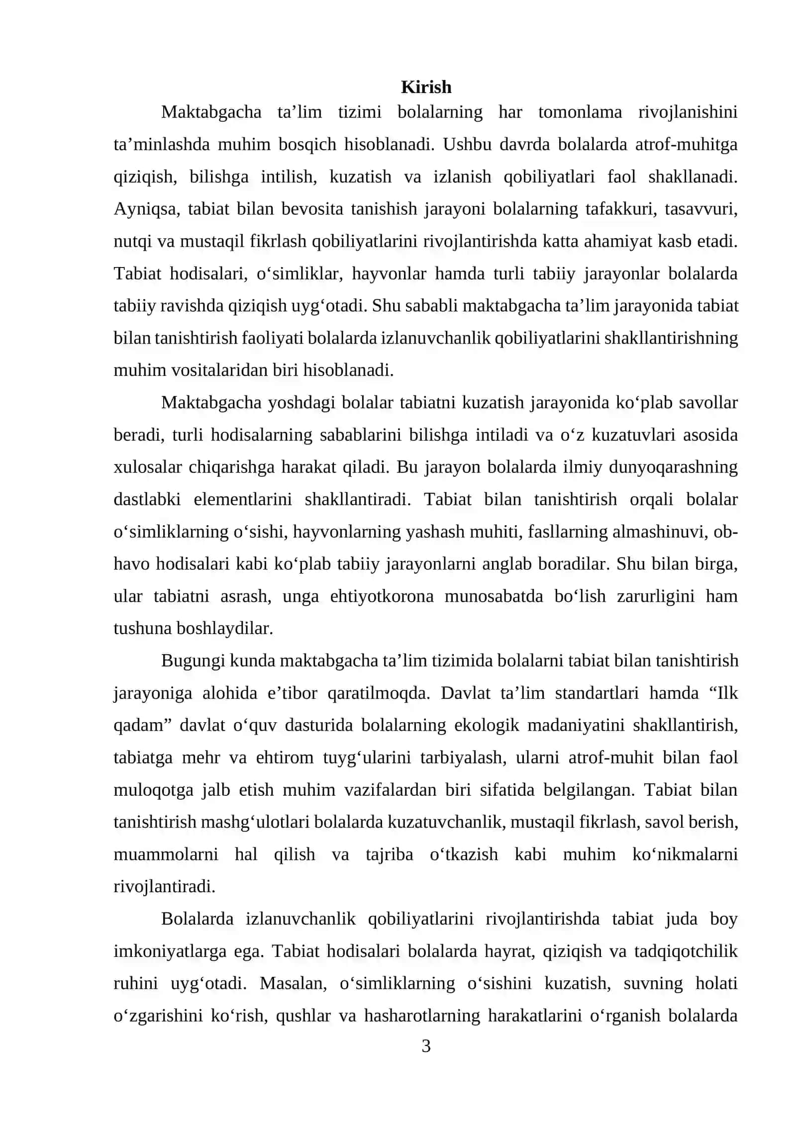 Maktabgacha yoshdagi bolalarda tabiatni o‘rganish orqali izlanuvchanlik qobiliyatlarini shakllantirish 3