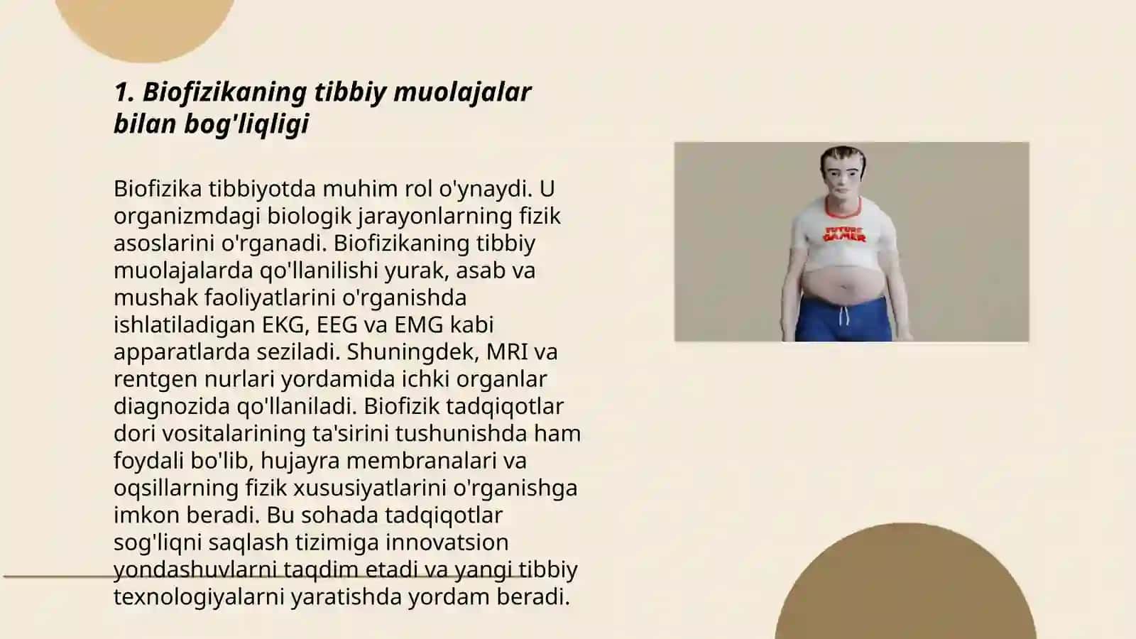 Biofizika fanining tibbiyotdagi ahamiyati. Biofizika fanining boshqa fanlar bilan bog'liqligi 3