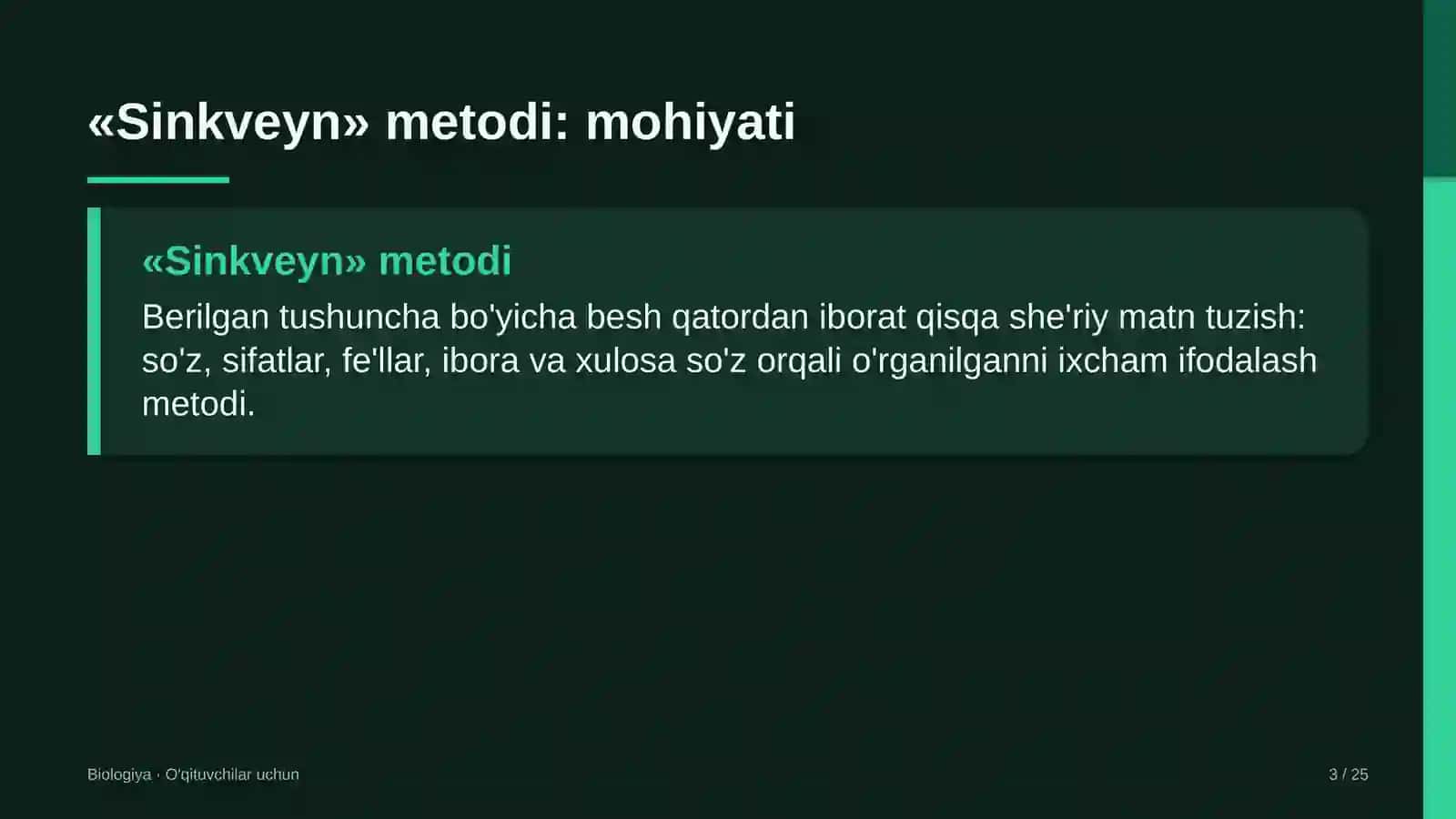 biologiya darslarida sinkveyn metodidan foydalanish 6900 3