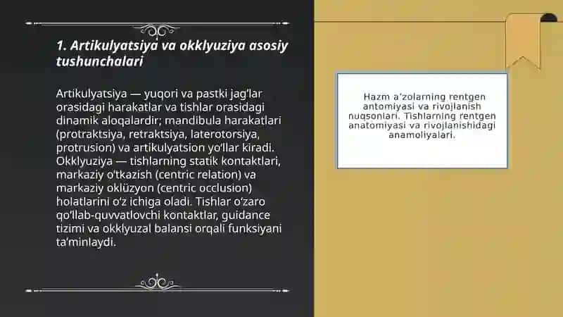 ARTIKULYATSIYA OKKLIYUZON OKKLYUZION TURLARI 3