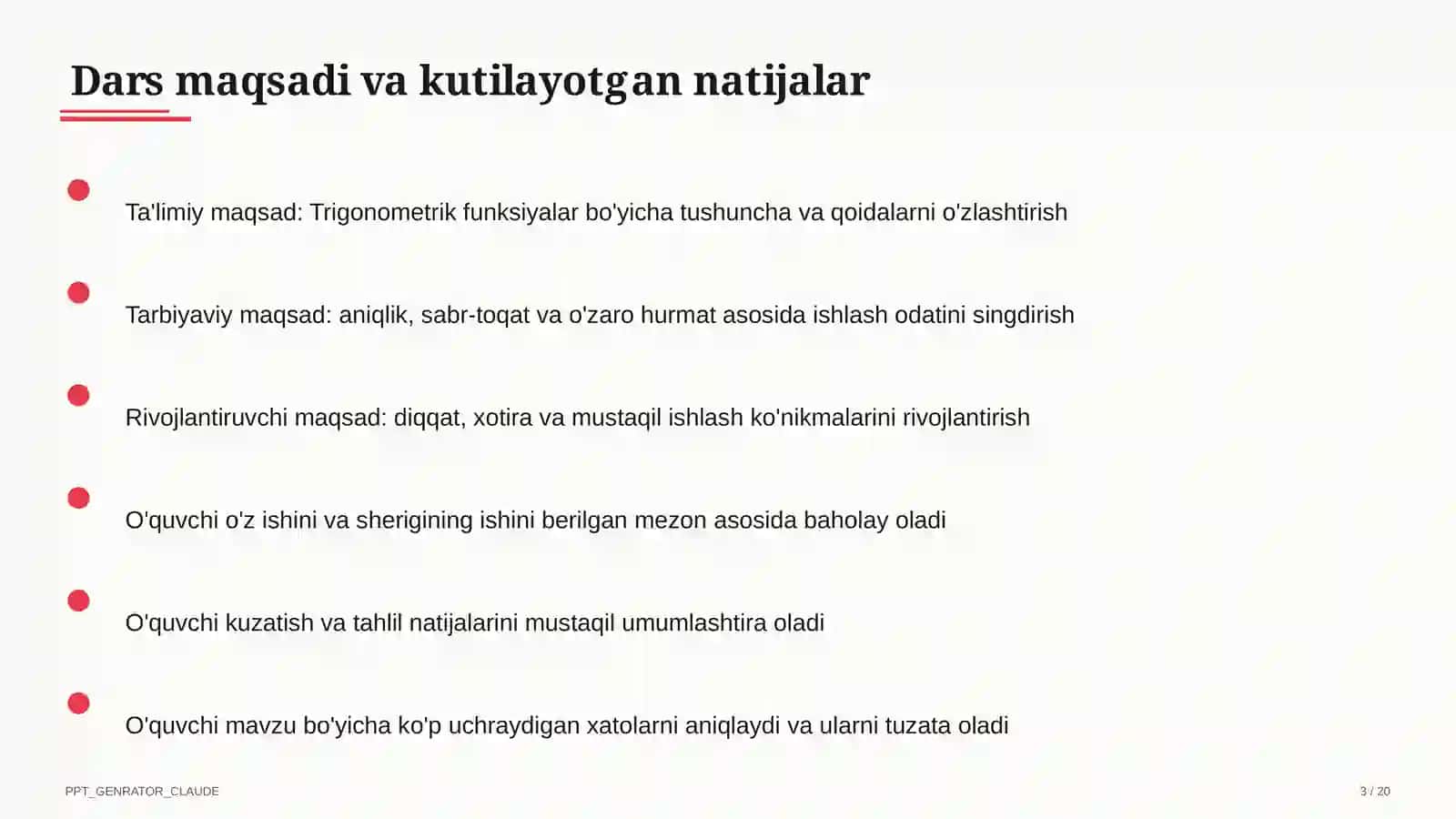Trigonometrik funksiyalar (10-sinf) 3
