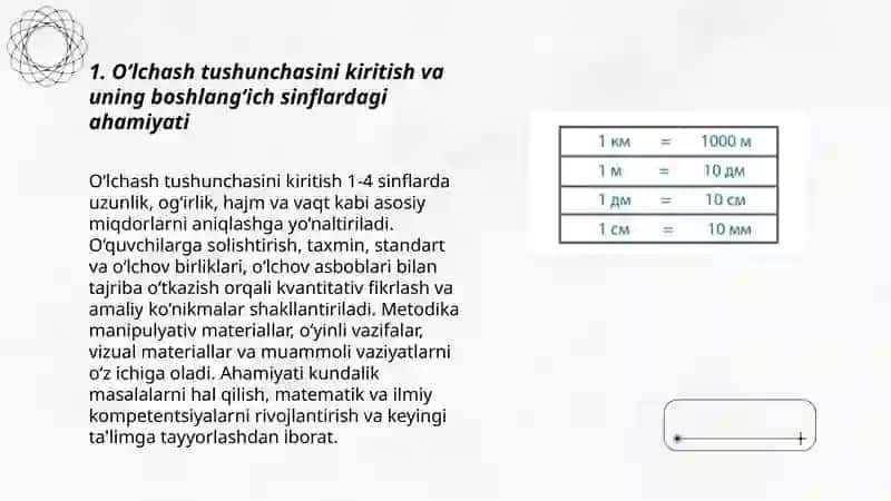 Boshlang'ich sinflarda asosiy miqdorlar va ularni òlchov birliklarini òrgatish metodikasi 3