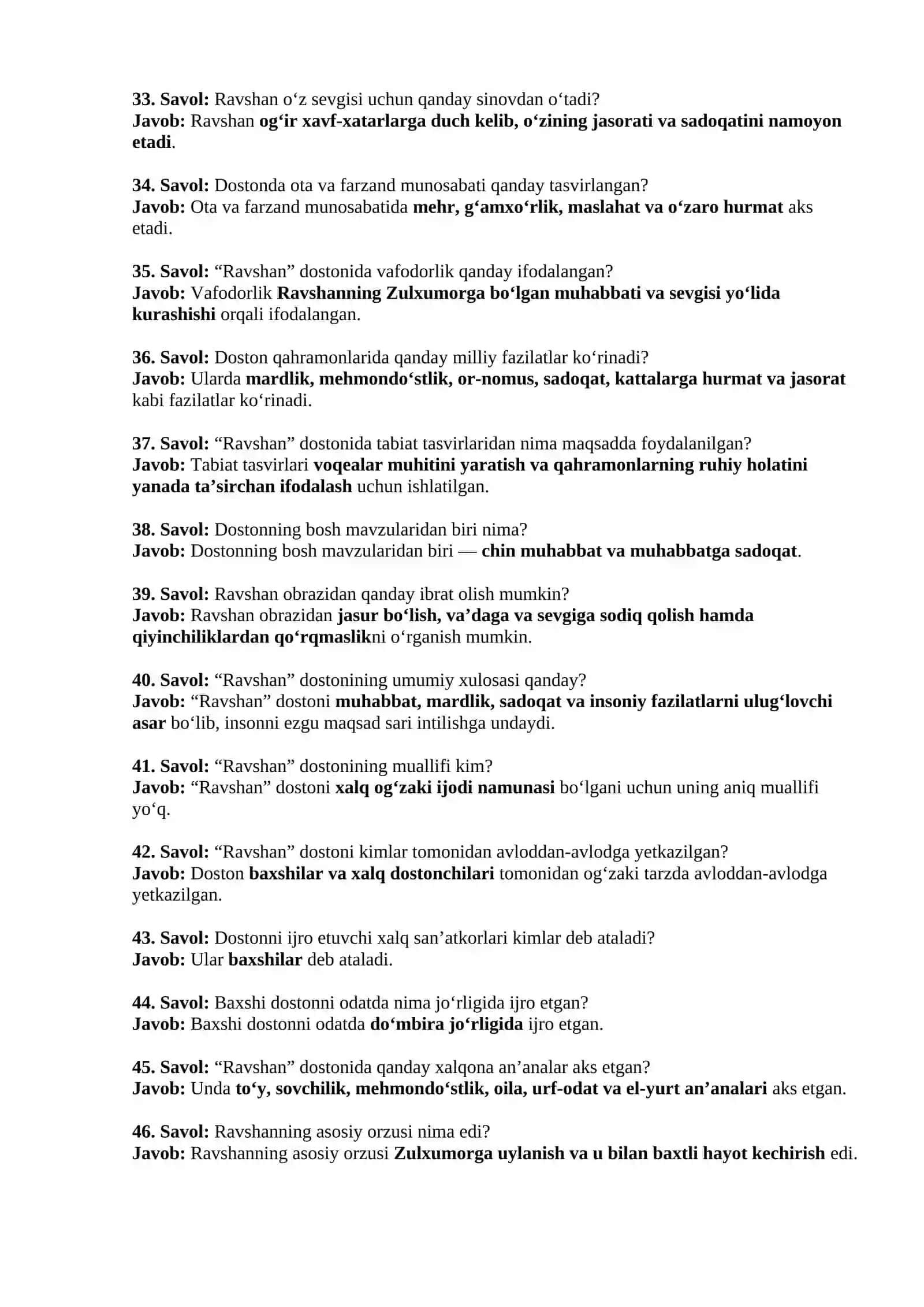 Ravshan dostoni savol javob 3