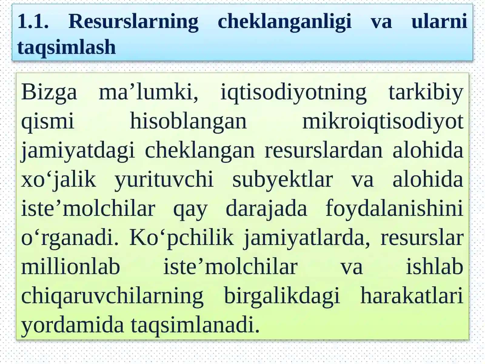 MIKROIQTISODIYOT FANINING PREDMETI, MAQSADI VA VAZIFALARI 3