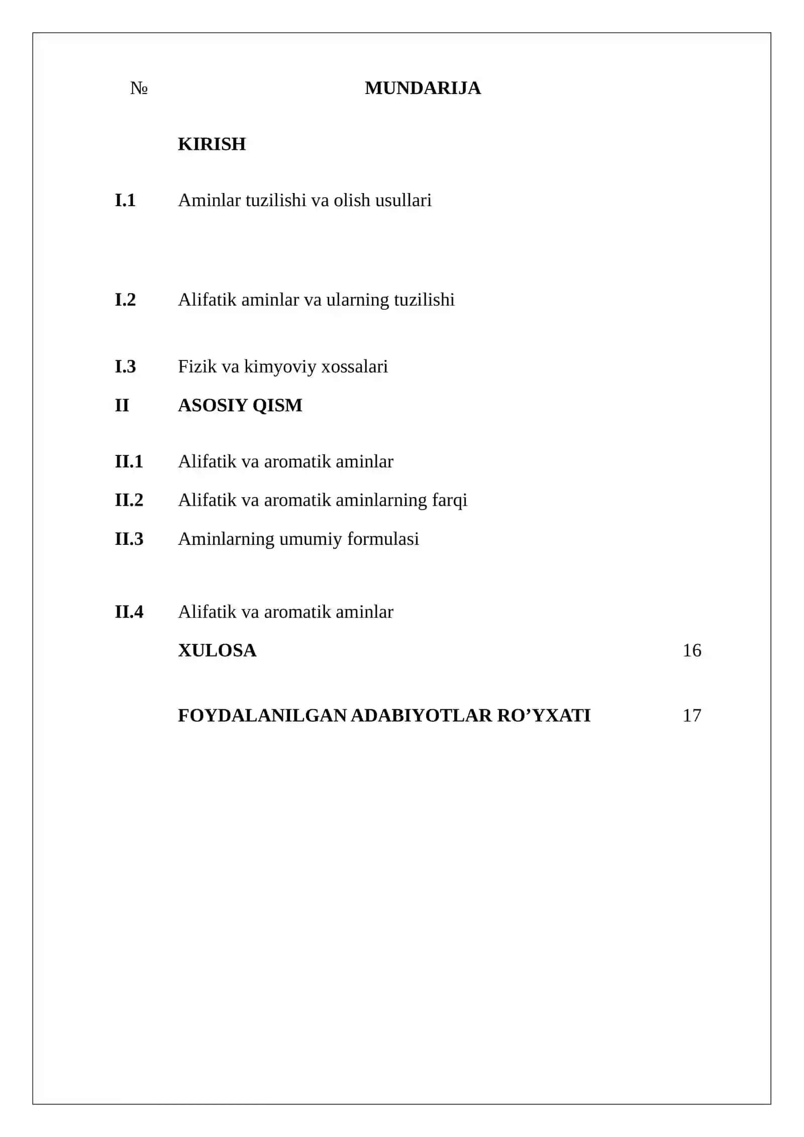 Alifatik Aminlar Kurs ishi 3