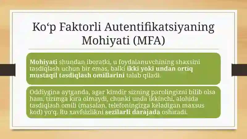 Ko'pfaktorli Autentifikatsiya 3