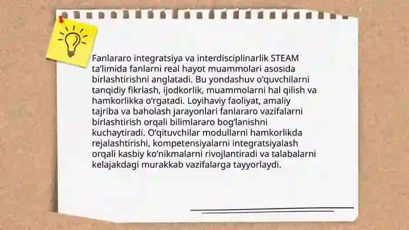 STEAM taʼlim texnologiyalarining oʻziga xos xususiyatlari 3