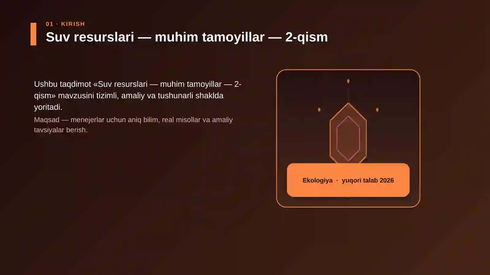Suv resurslari — muhim tamoyillar — 2-qism 3