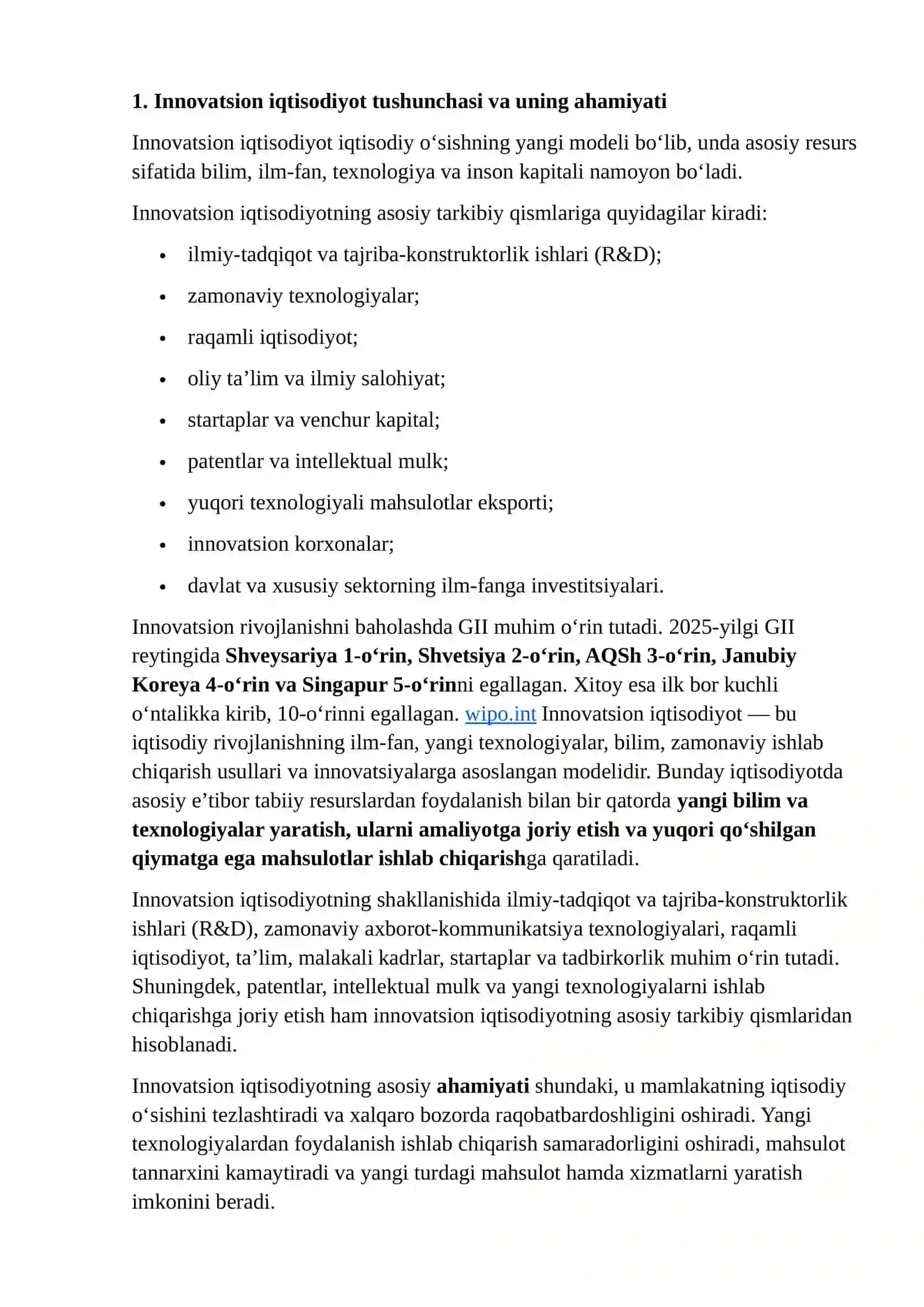 Innovatsion Iqtisodiyotning Rivojlanishi 3