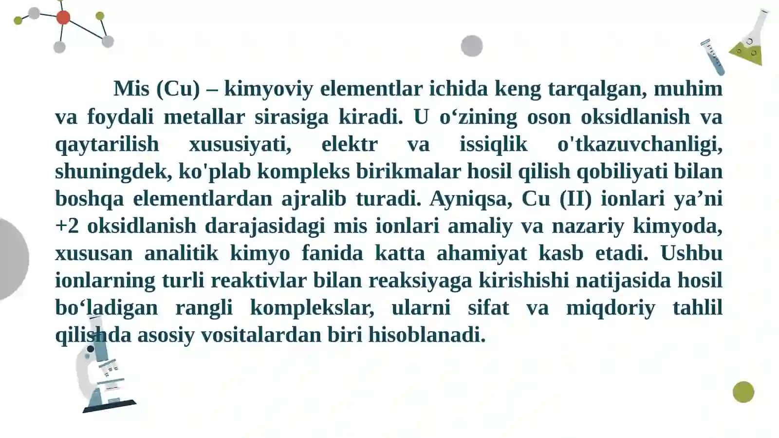 Cu (II) ni ammiak bilan spektrofotometrik usulda aniqlashning optimal sharoitlarni o‘rganish 3