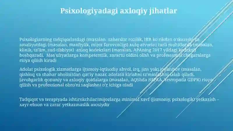 Psixologning majburiyatlari maqsadlari 3