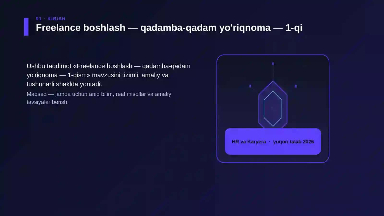 Freelance boshlash — qadamba-qadam yo'riqnoma — 1-qism 3
