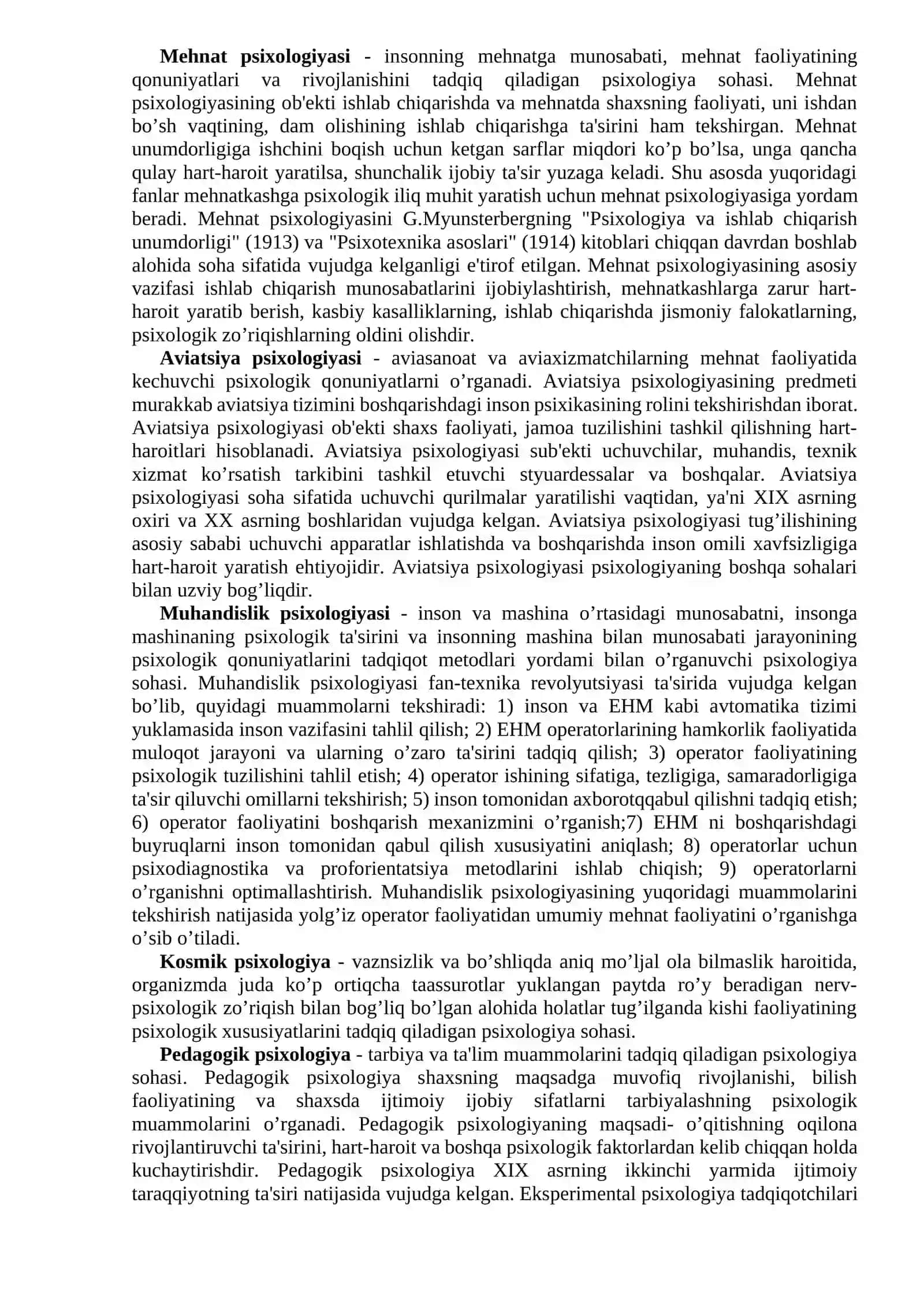 MAVZU PSIXOLOGIYA FANINING PREDMETI, RIVOJLANISH TARIXI SOHALARI VA TADQIQOT METODLARI 3