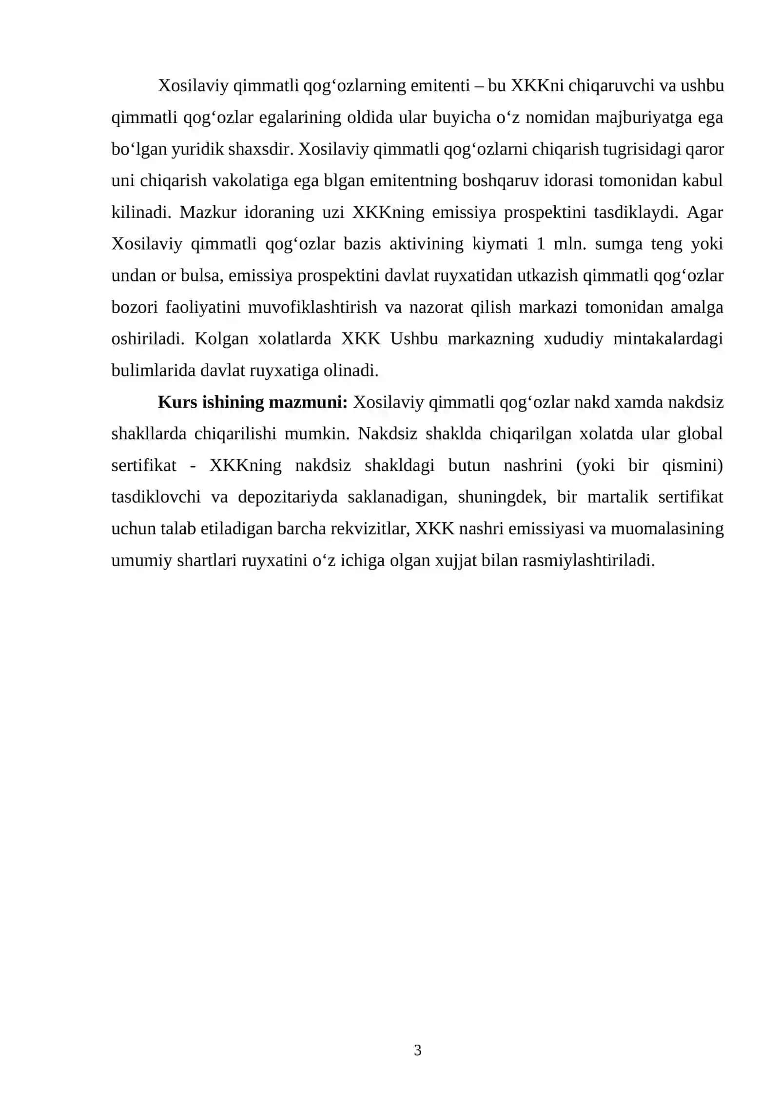 Qimmatli qog’oz ularning turlari, amal qilishi 3