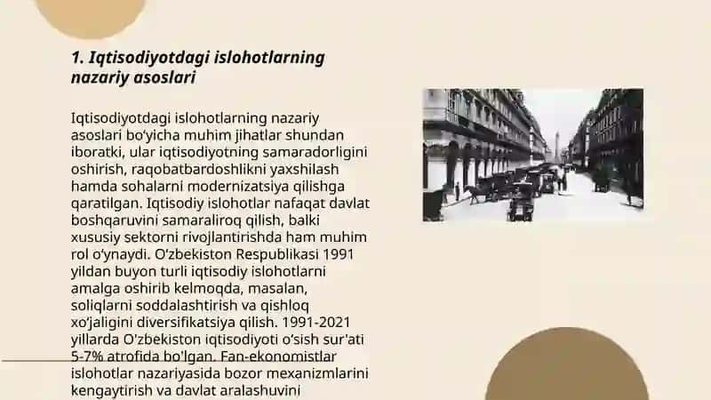 Iqtisodiy islohotlar va iqtisodiyotni davlat tomonidan tartibga solish mexanizmining shakllanishi 3