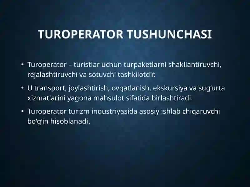 Turoperator va Turagent faoliyatini amaliy tahlil qilish 3