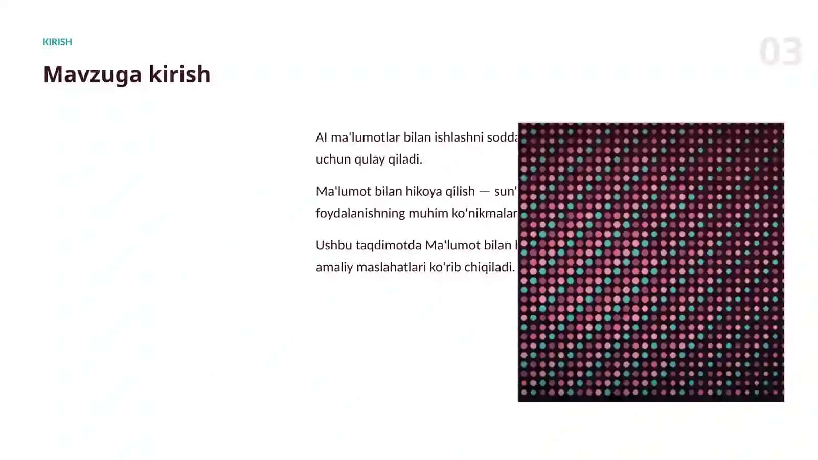 Ma'lumotlar bilan ishlash 3