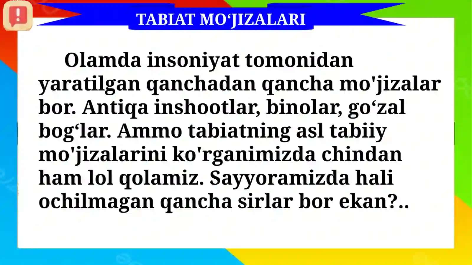 Tabiat mo'jizalari 3