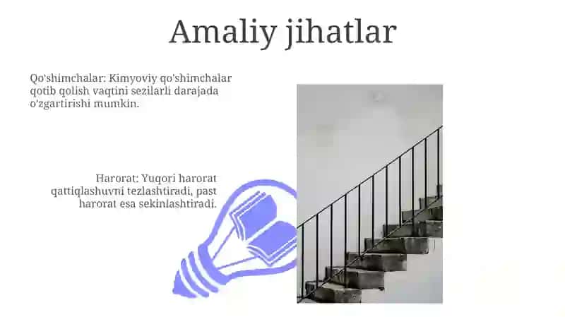 Sement bōtqasi qotayotganda quyuqlanish davrining boshlanishi va oxirini aniqlash 3