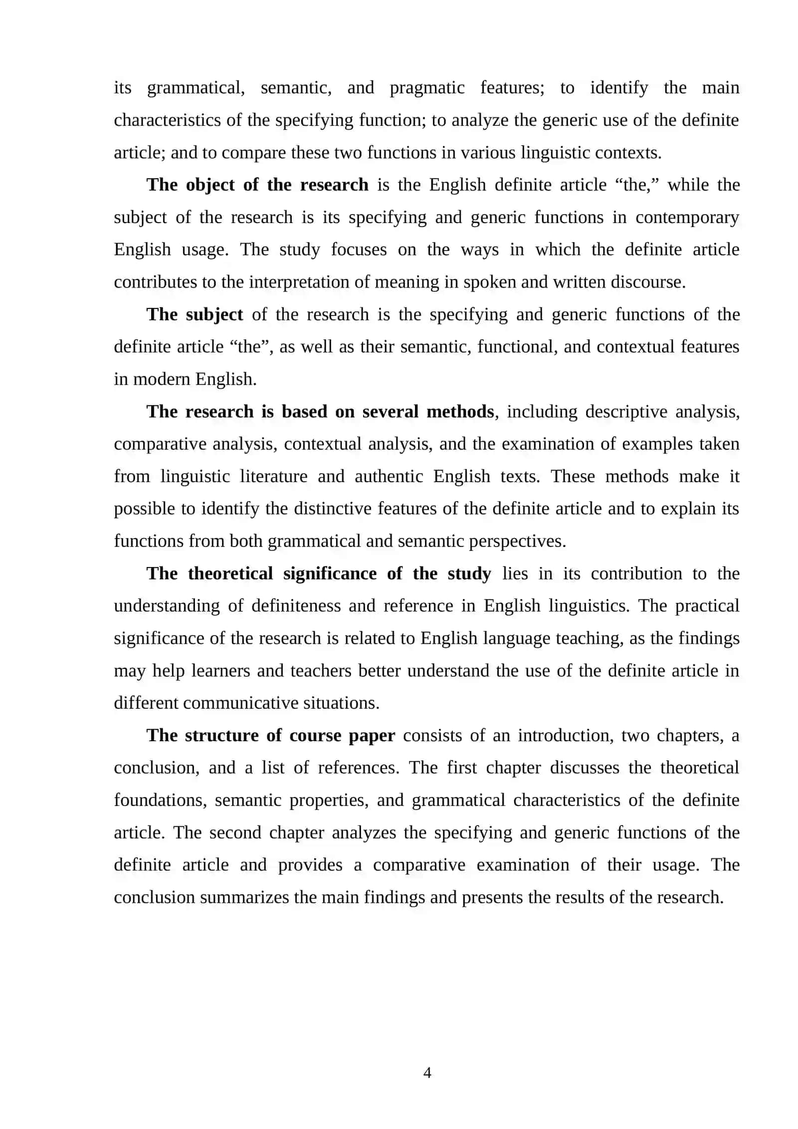 Specifying and Generic Functions of the Definite Article 3