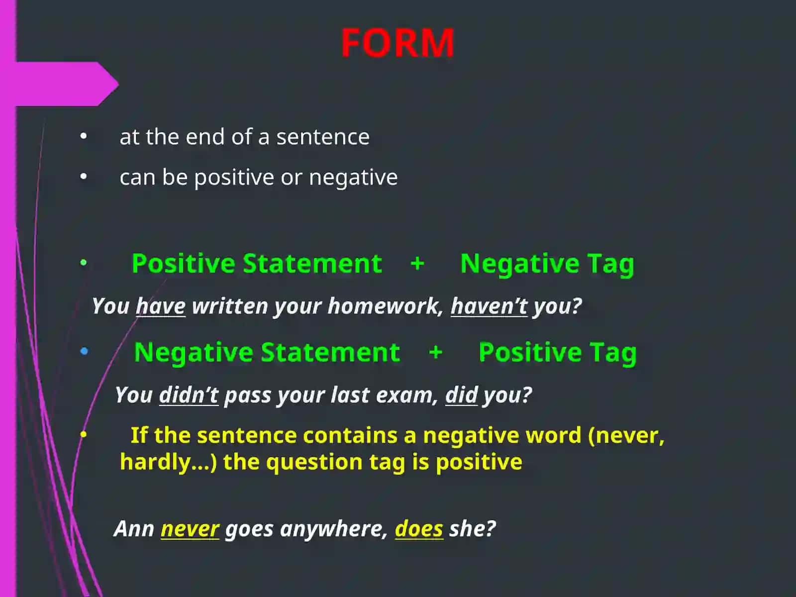 Question tags 3