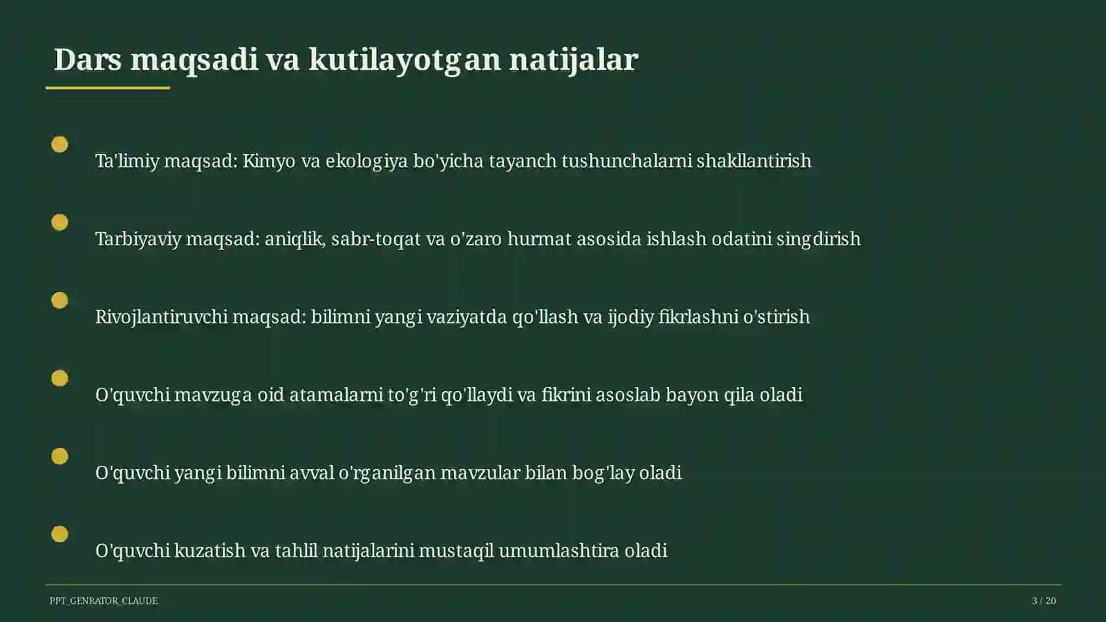 Kimyo va ekologiya (11-sinf) 3