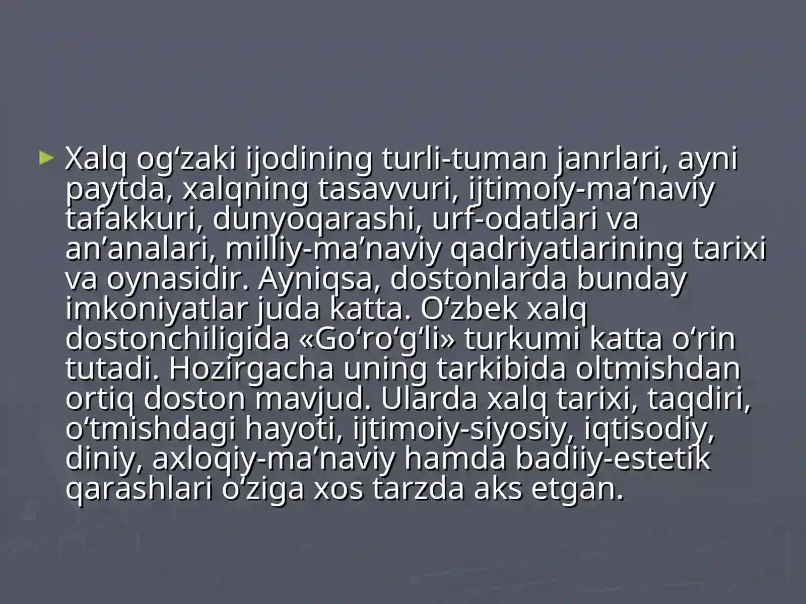 2-mavzu.,,Go’rog’lining tug’ilishi” ishqiy- qahramonlik dostonini o’rganish 3