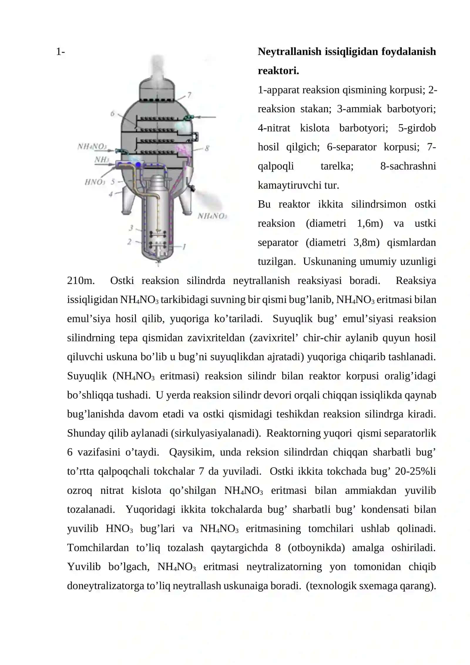 Ammoniy selitrasi, xususiyati va ishlab chiqarish texnologiyasi 3