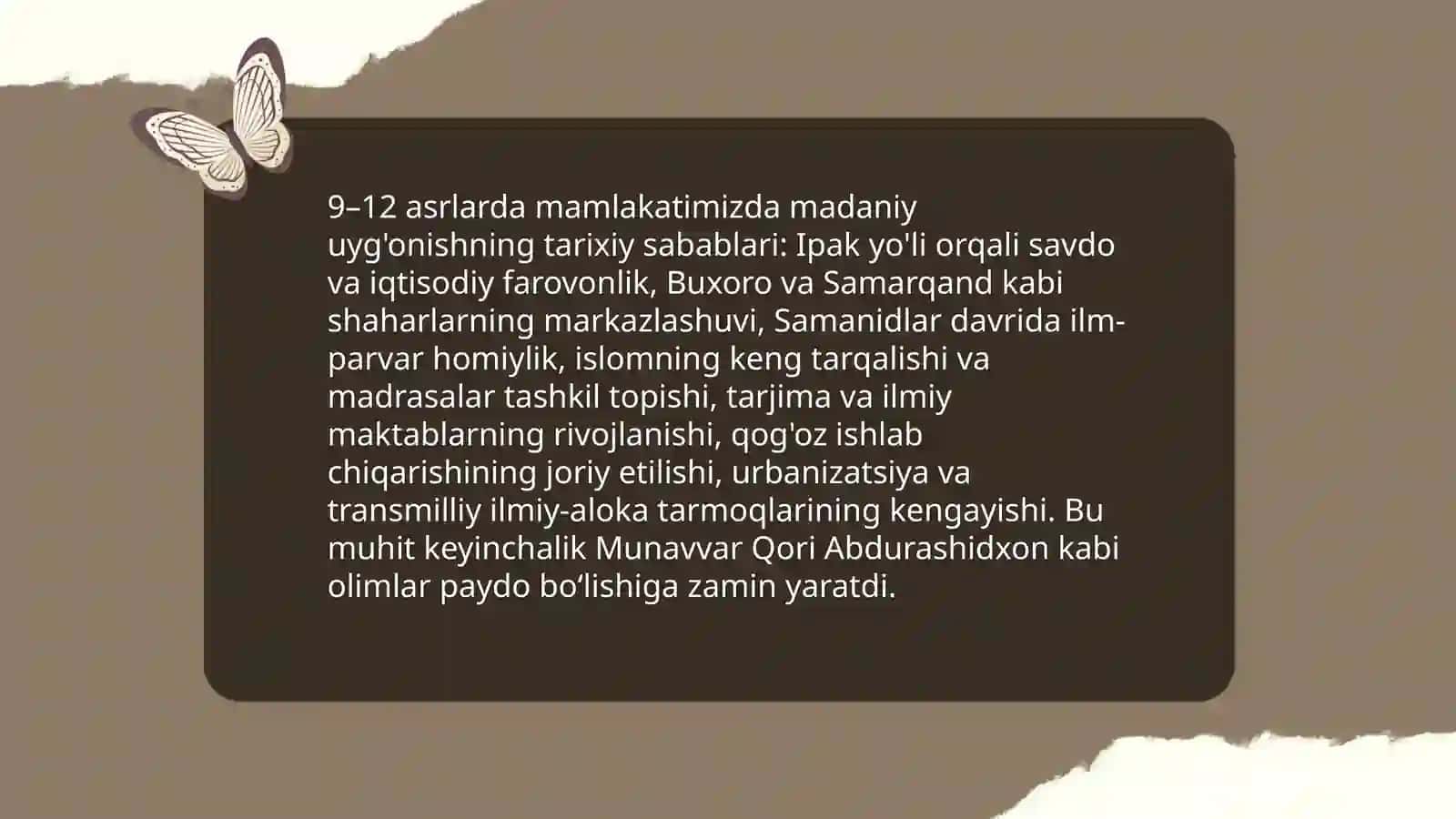 Roy bergan madaniy uygonish 3